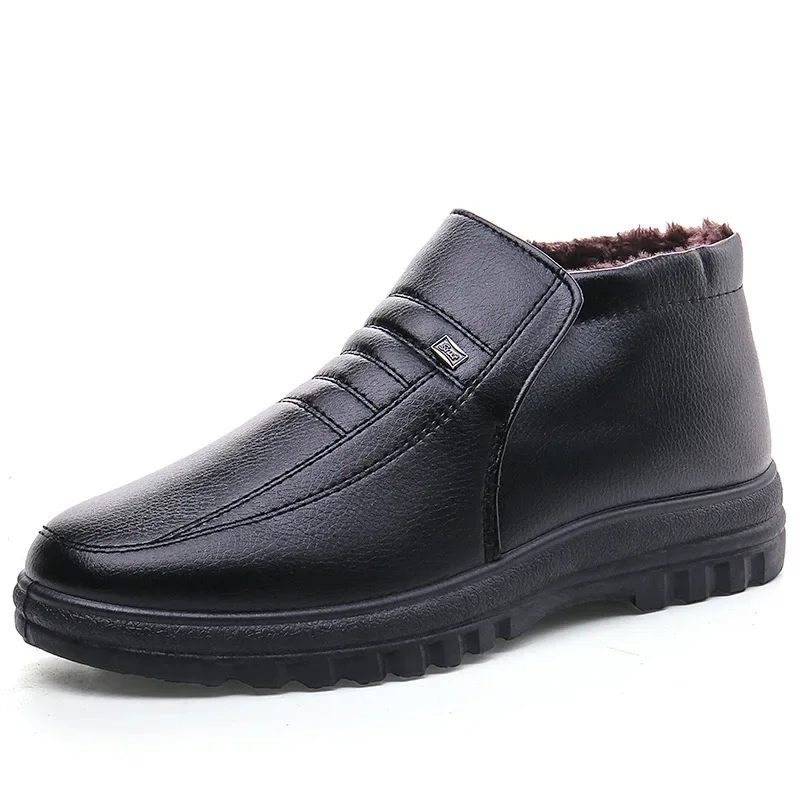 Waterproof Winter Boot - Sepatu bot kulit kasual pria, Kasut