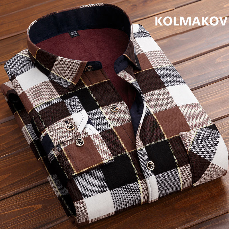 Flannel Shirt Lined - Kemeja Lengan Panjang Bergaris Kasual Pintar