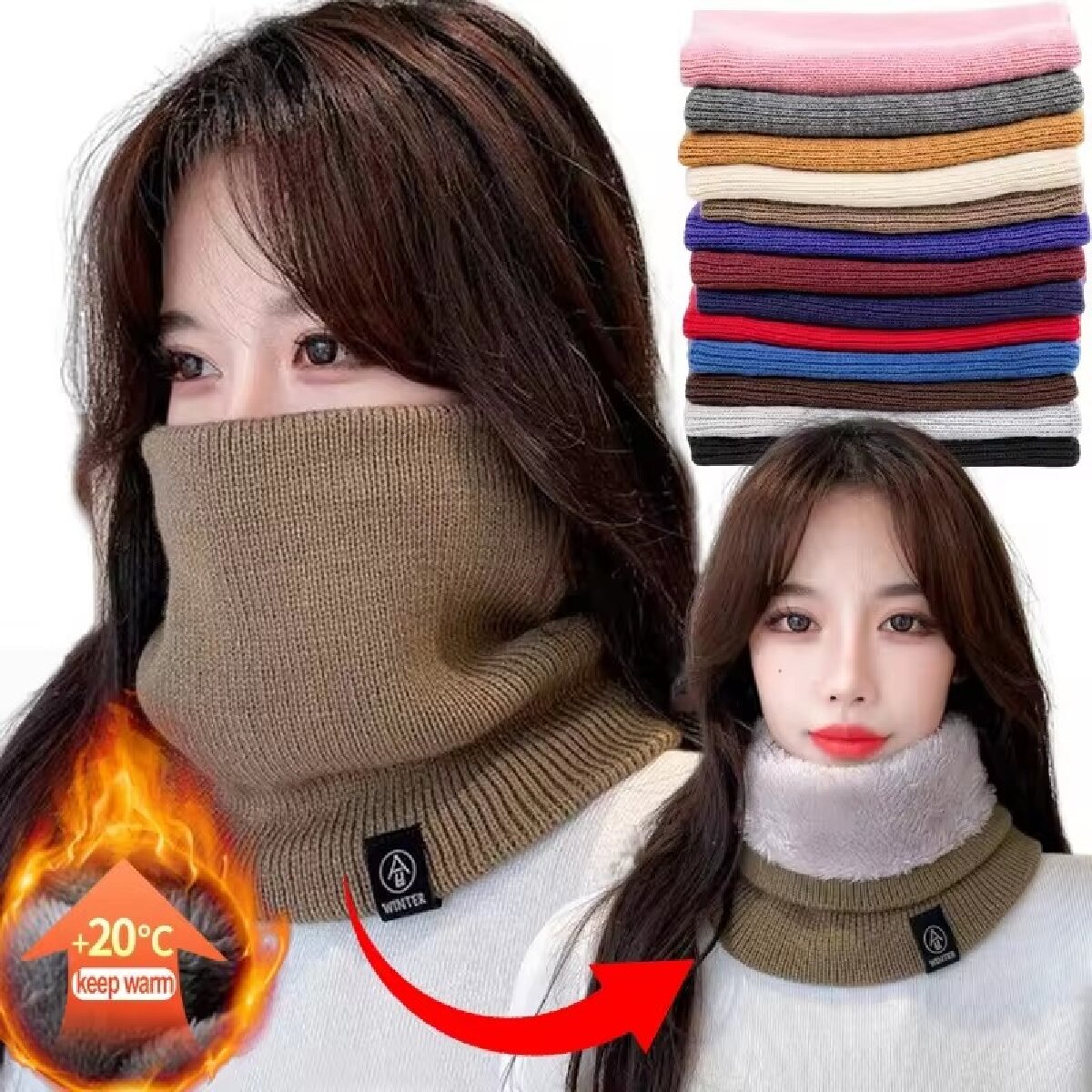 Winter Headband Fleece - Syal Rajut Wol Musim Dingin yang