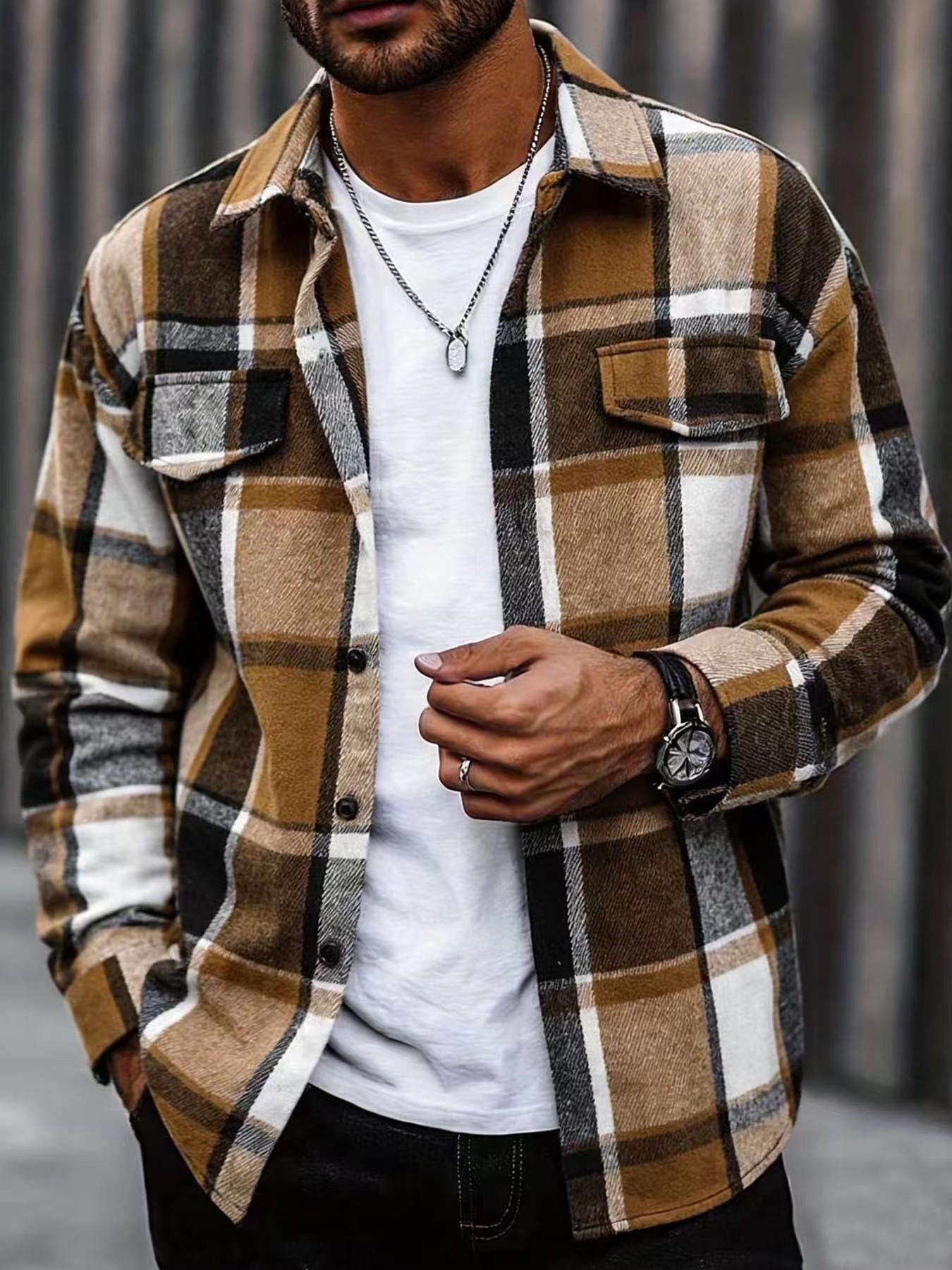 Kemeja Kotak-kotak Retro Pria  - Flannel Shirt Lined ulasan dan harga