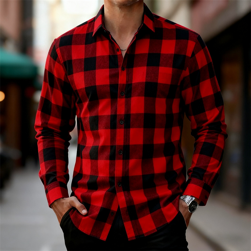 Kemeja Pria Lengan Panjang Kot - Flannel Shirt Lined ulasan dan harga