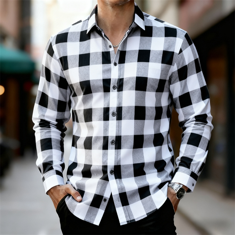 Kemeja Pria Lengan Panjang Kot - Flannel Shirt Lined ulasan dan harga