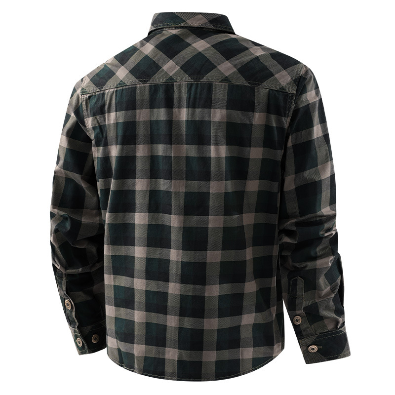 Kemeja Kasual Kotak-kotak Pria - Flannel Shirt Lined ulasan dan harga