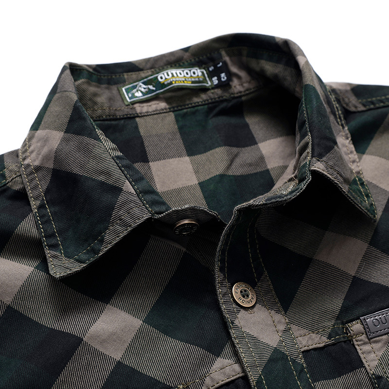 Kemeja Kasual Kotak-kotak Pria - Flannel Shirt Lined ulasan dan harga
