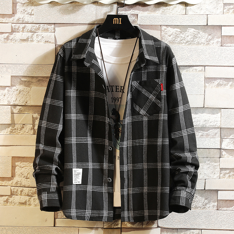 Kemeja Kotak-kotak Pria Musim  - Flannel Shirt Lined ulasan dan harga